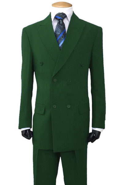 "Classic Fit Double Breasted Men's Suit - Green"