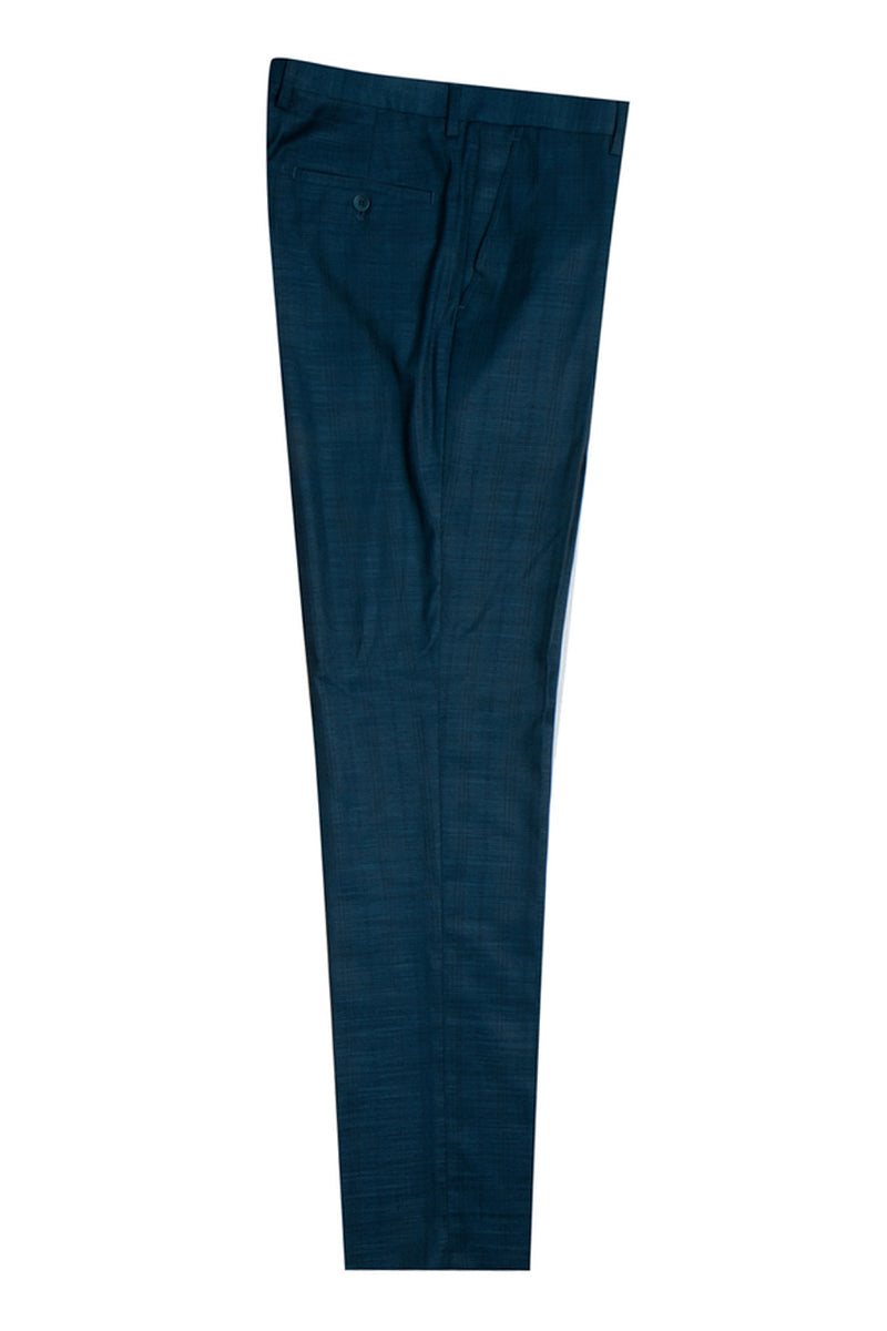 "Stacy Adams Men's Glen Plaid Suit - One Button Vested Peak Lapel in Blue & Green"