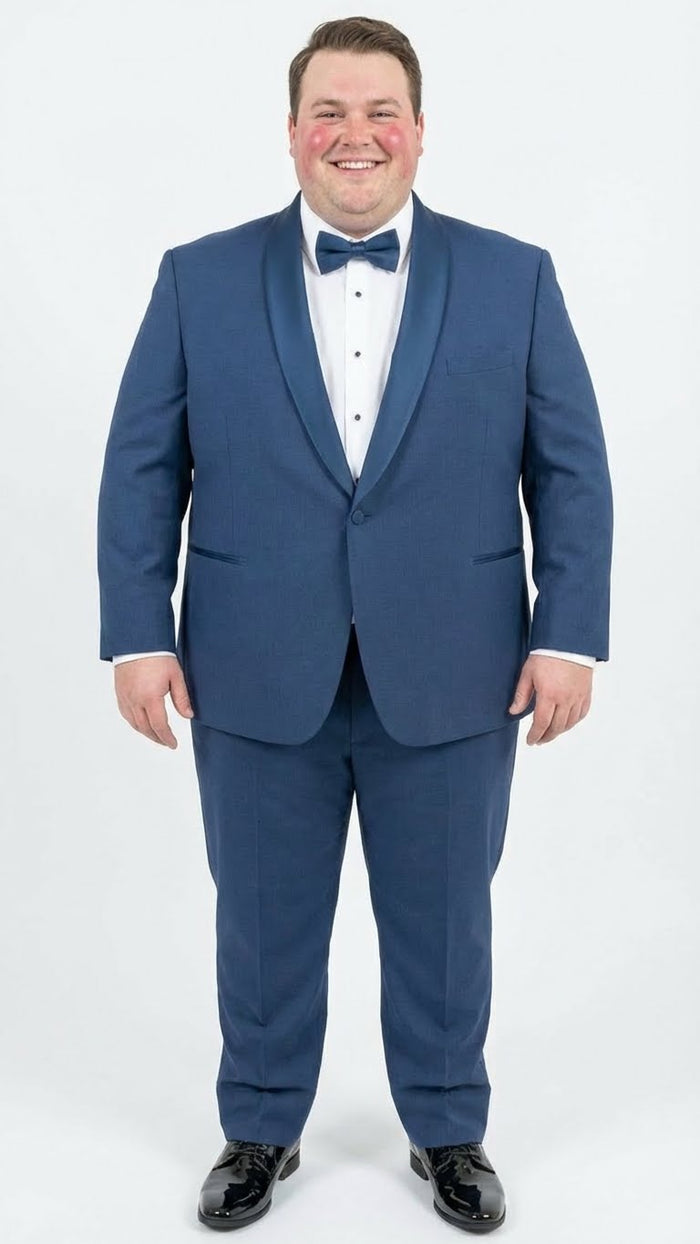 Mens Indigo Sapphire Royal Blue Tuxedo Suit Set, Classic Formal Wedding Prom Dinner Jacket Tux Light Blue Cobalt Color
