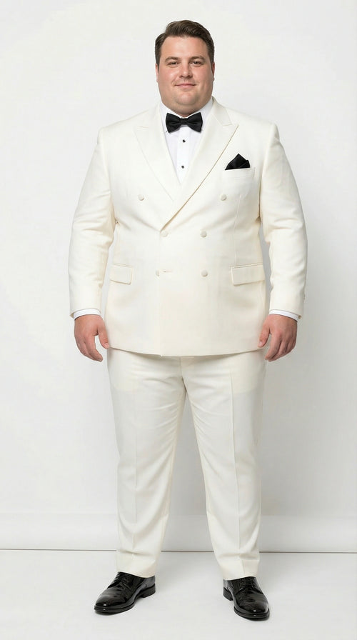 Mens ivory Cream Double Breasted Suit Classic Formal Tuxedo Style Suit for Weddings off White Color