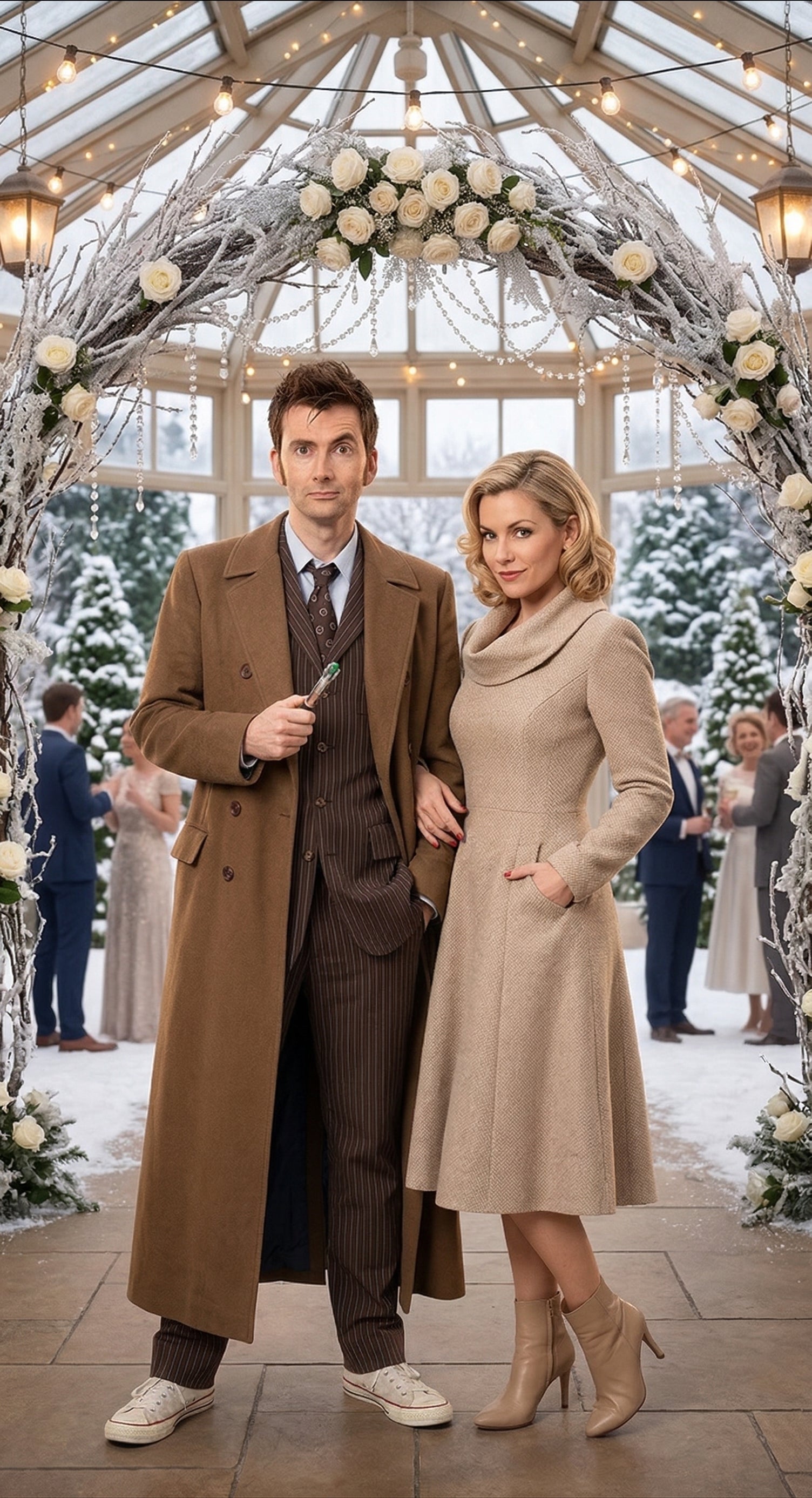Men’s Brown Cotton Trench Coat Doctor Who 10th Doctor Inspired Long Coat – Classic Gabardina Style Overcoat, Vintage Winter Costume Jacket - Brown