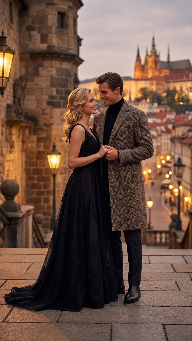 Men’s Black & Grey  Herringbone Tweed Wool Blend Overcoat – Classic Single-Breasted Winter Blazer Carcoat - Coat Size 38