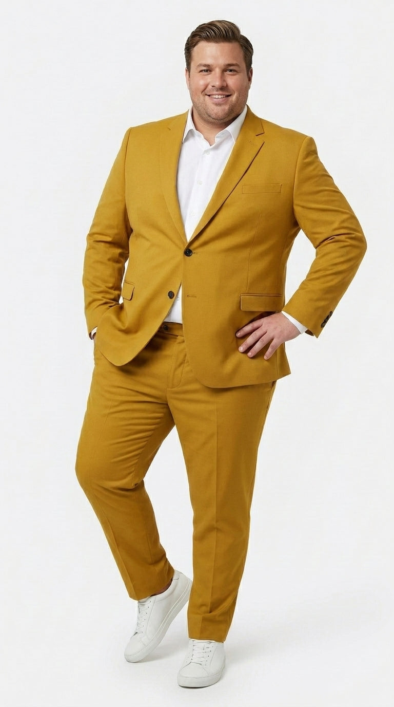 Men’s Gold Mustard Color Suit – Wedding & Prom Formal Suit Outfit, Modern Blazer and Pants