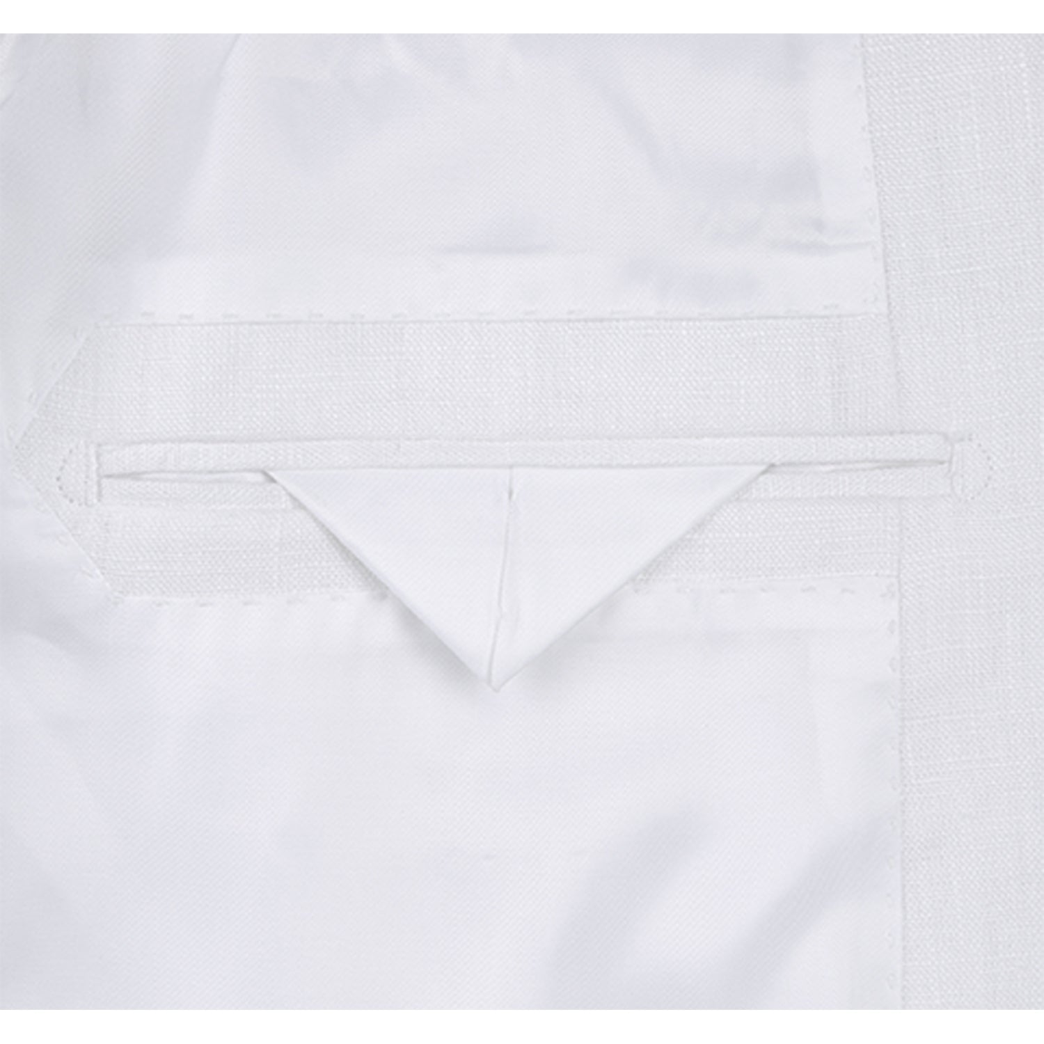 601-20 Men's Notch Lapels White Solid Linen Suits - 38Lx32W