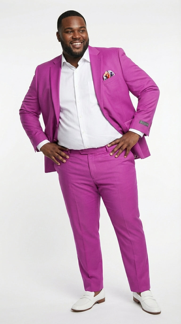Mens Fuchsia 2 Piece Suit – Bright Pink Formal Suit for Men Stylish Wedding Party Prom Suit Magento Color - 34 Short or Extra Small