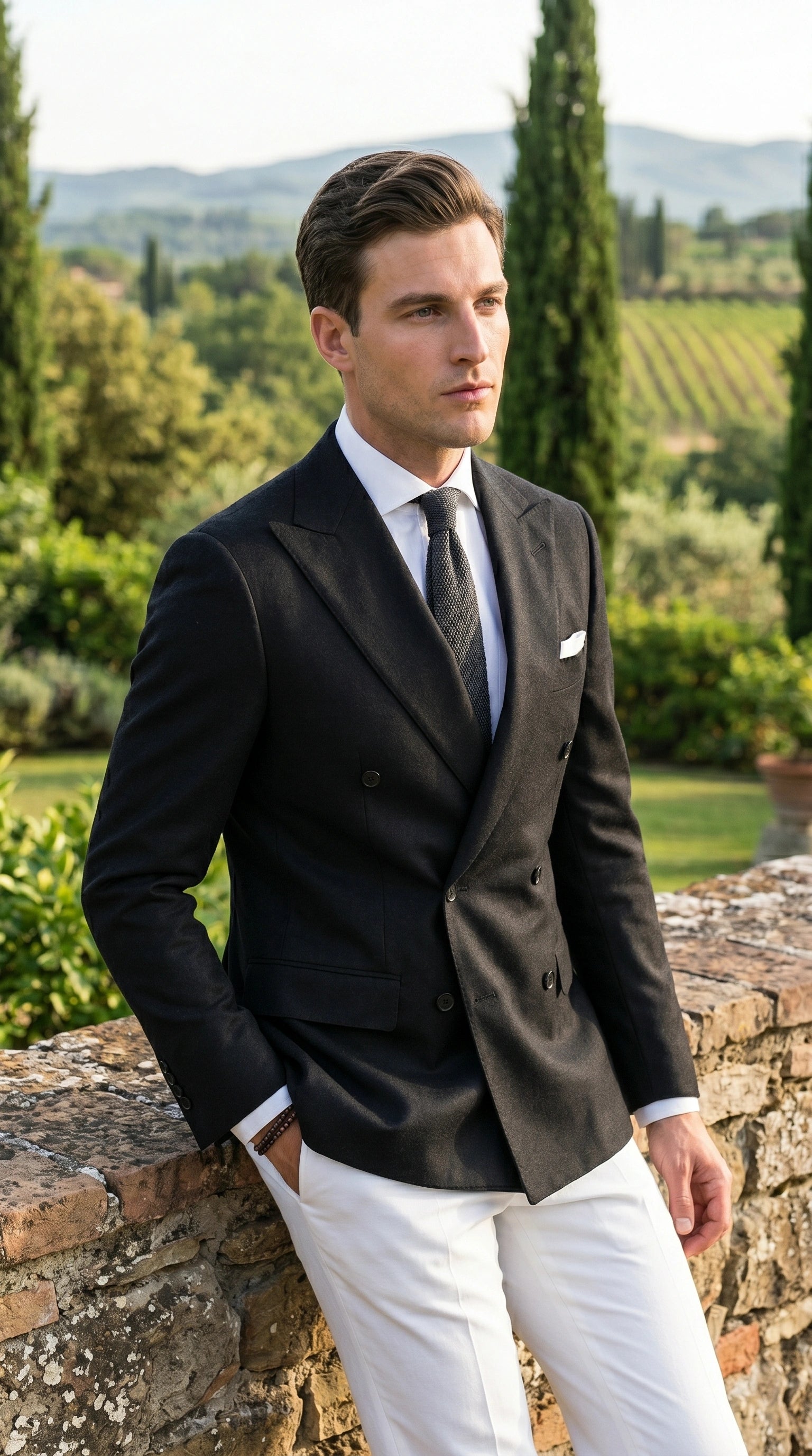 Men’s Black Double Breasted Blazer, Formal Wedding Business Casual Sport Coat Jacket - 36 Short
