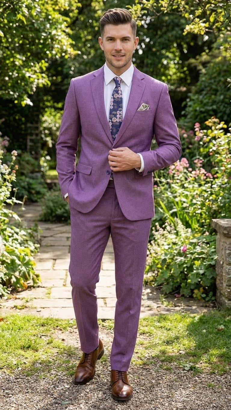 Men’s Light Purple Suit Blazer and Suit Jacket Mauve – Formal Wedding & Party Wear Coat for Business Prom and Church - 34 Short or Extra Small