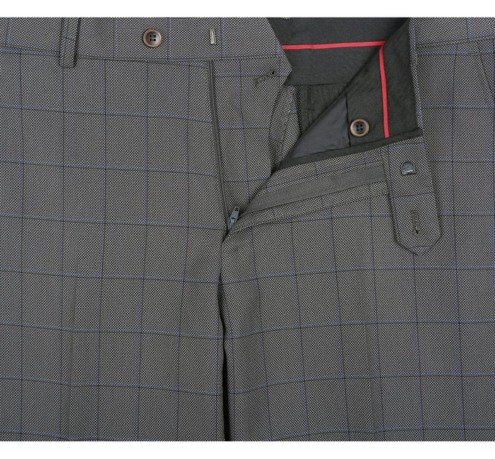 292-2 Men's Two Piece Classic Fit Windowpane Check Dress Suit