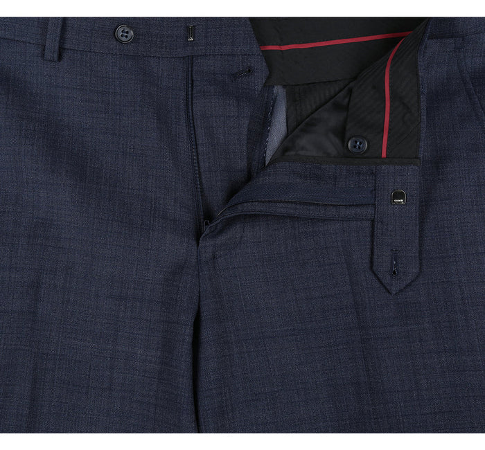"Navy   Classic Fit Wool Blend Men's Suit - Two Button Basic"