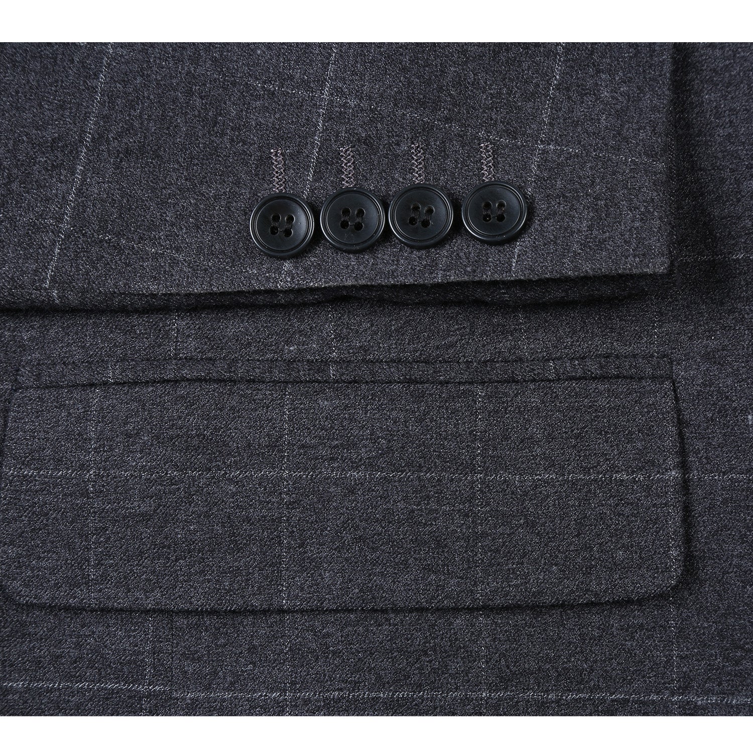 293-31 Men's Slim Fit Checked Suits - 38Lx32W