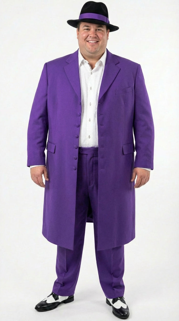 Purple Zoot Suit for Men | Classic Mafia & Gangster Style Long Coat Suit | Vintage 1920sâ€“1940s Formal Outfit