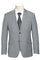 "Light Grey Windowpane Plaid Men's Slim Fit Two-Button Suit"