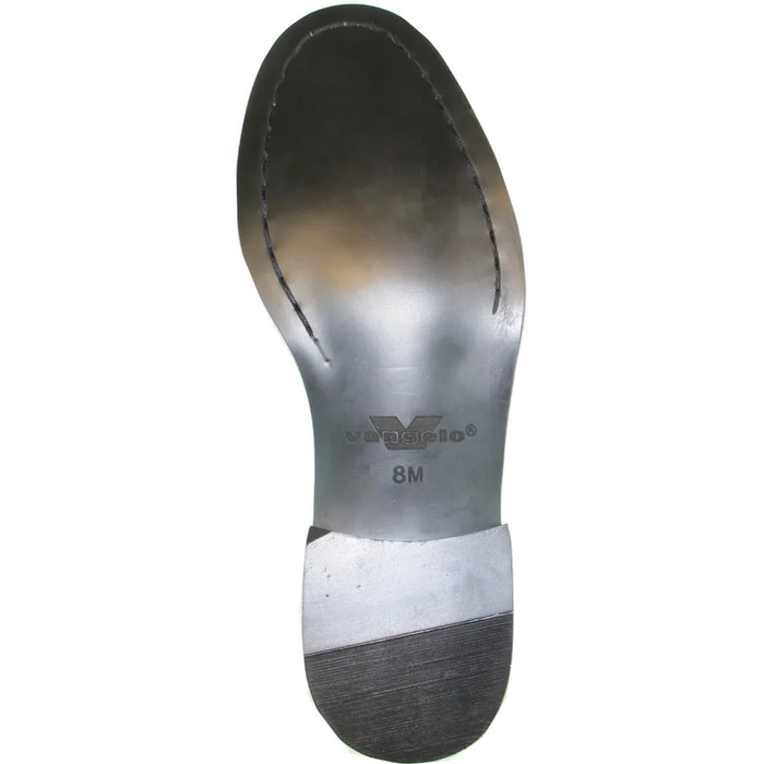"Black Patent Tuxedo Shoe - Men's Plain Round Toe Style"
