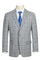 "Classic Fit Men's Two-Button Suit in Light Grey  Plaid"