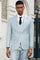 "Mens Stacy Adams Suit - Stacy Adams  Suit Men's Summer Suit - Sky Blue Vested Peak Lapel"