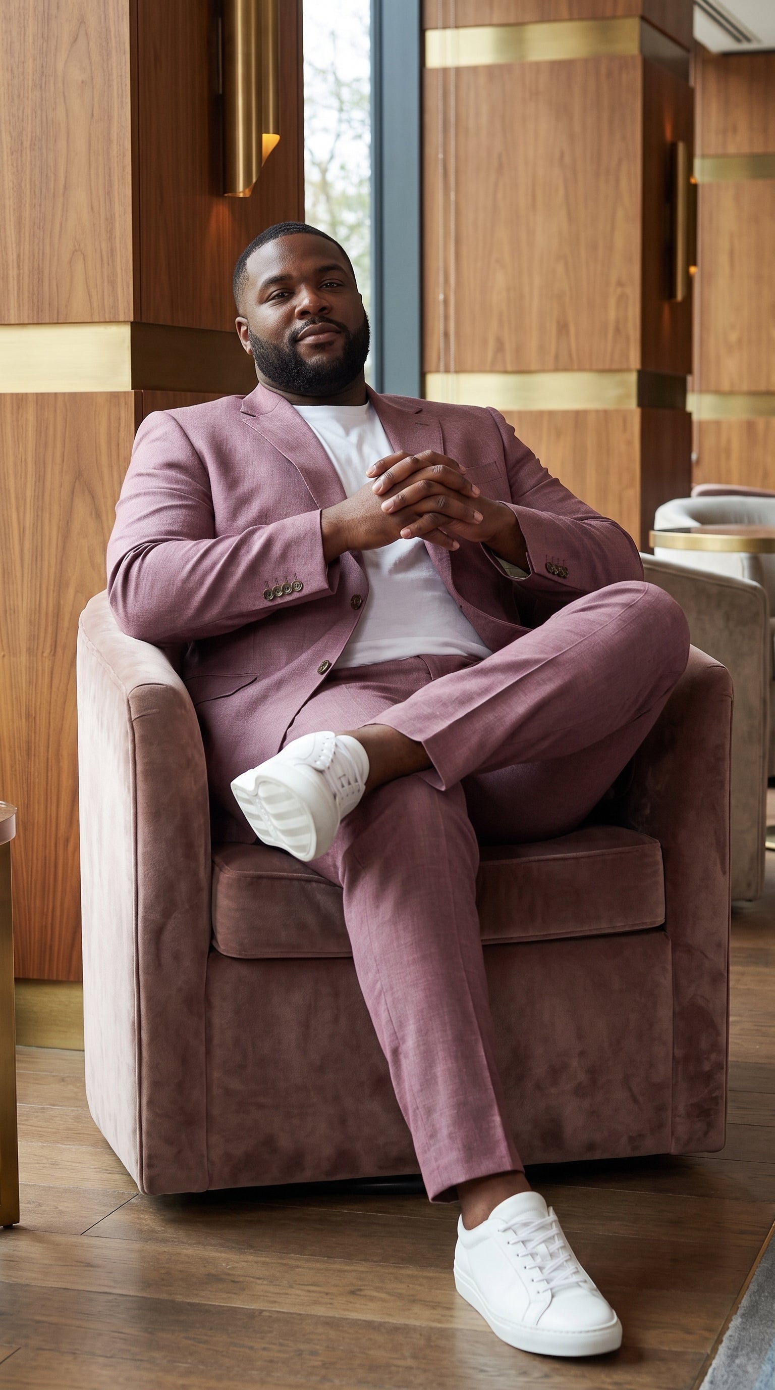 Men’s Mauve 2-Piece Suit – Classic Two-Button Wedding, Prom and Business Suit - 34 Short or Extra Small