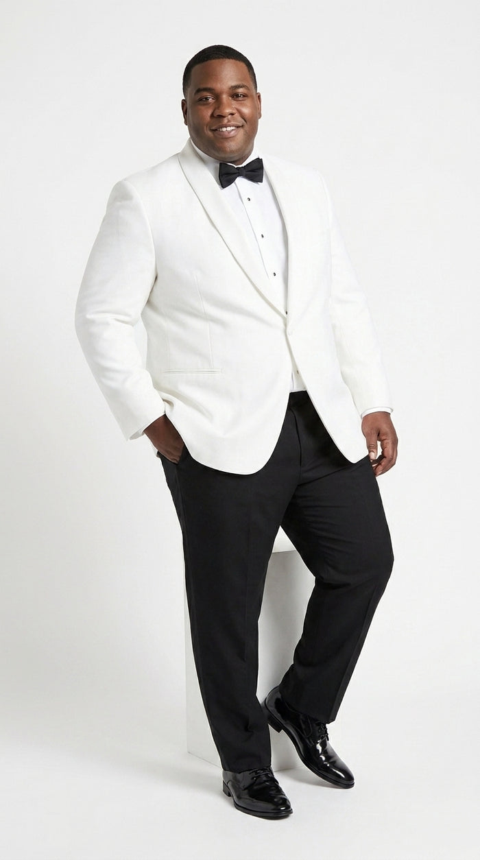Men’s uniform White Dinner Jacket Tuxedo – Classic White Formal Tuxedo Jacket with Black Pants for Wedding, Prom & Black Tie Events