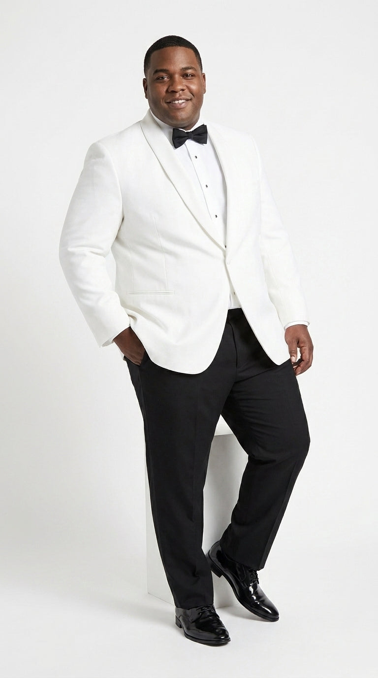 Men’s uniform White Dinner Jacket Tuxedo – Classic White Formal Tuxedo Jacket with Black Pants for Wedding, Prom & Black Tie Events
