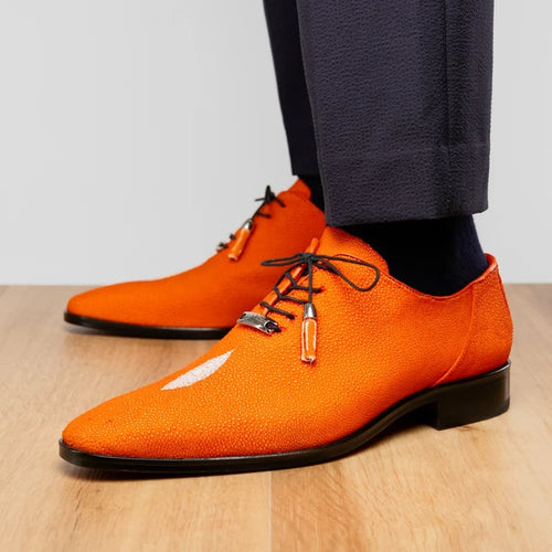 Marco Di Milano Rimini Orange Genuine Stingray Exotic Lace-Up Dress Shoes - view 10