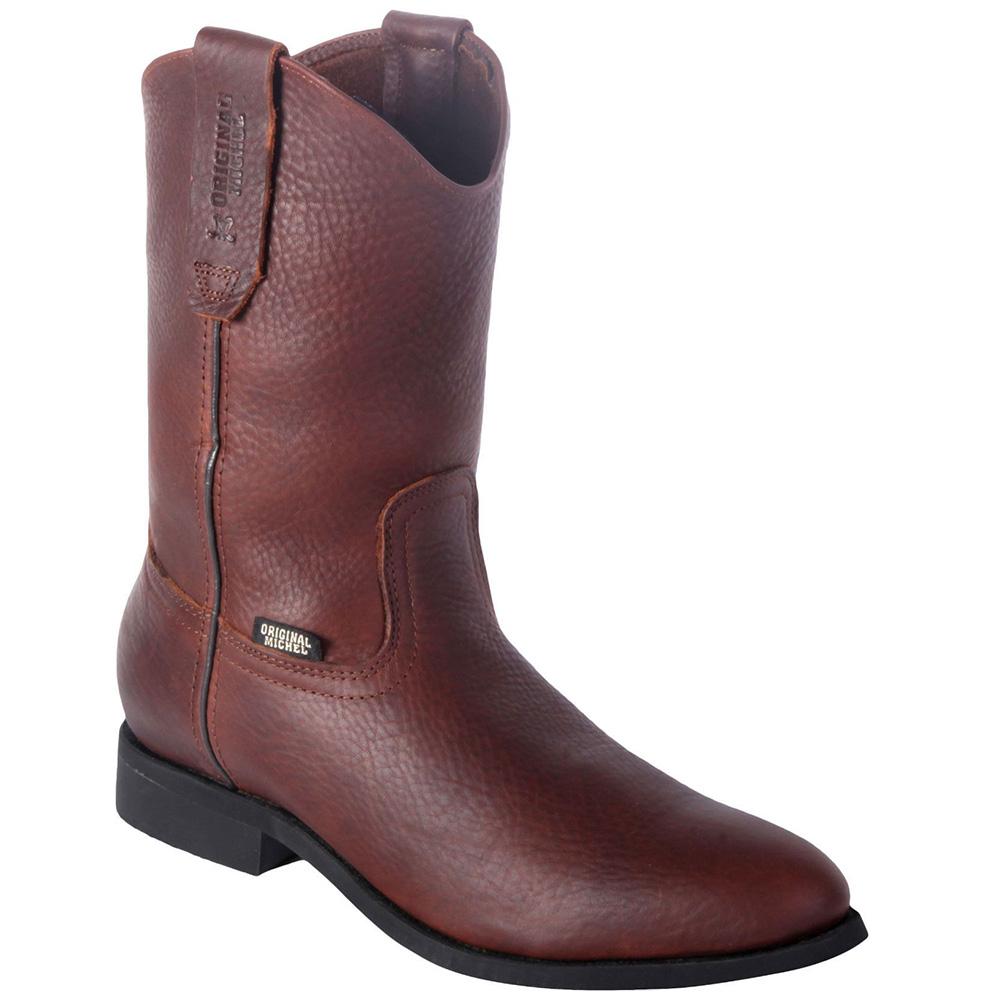 Original Michel Work Boots Leather Grisly Roper Toe - Brown