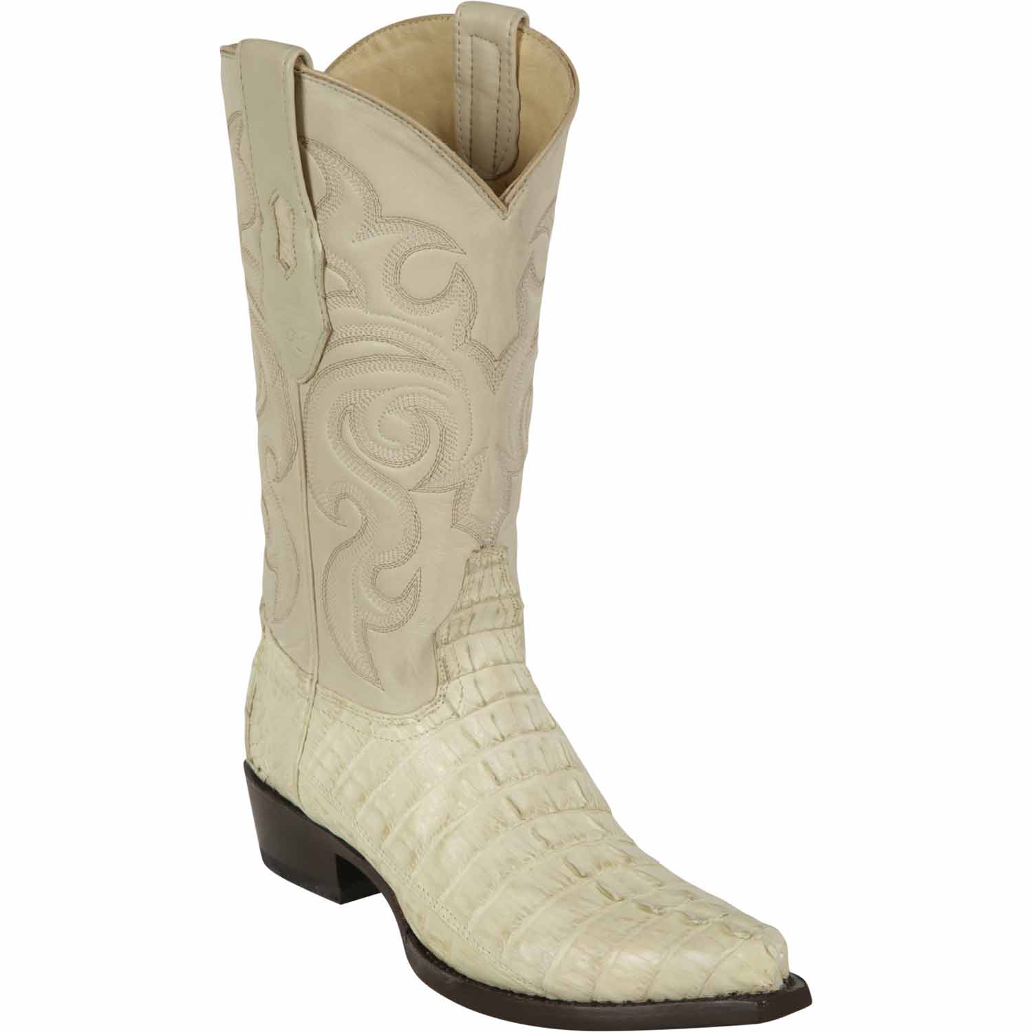 Men's Los Altos Caiman Tail Snip Toe Boots - Cognac