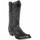 Black Snip Toe Caiman Tail Cowboy Boots