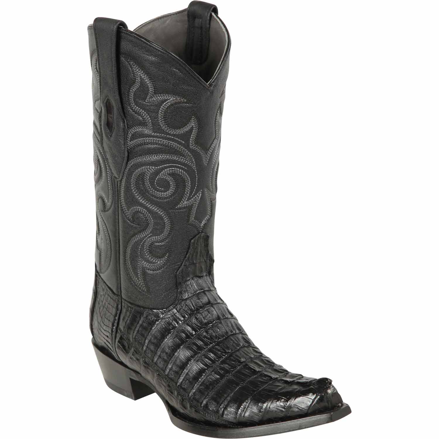 Men's Los Altos Caiman Tail Snip Toe Boots - Cognac