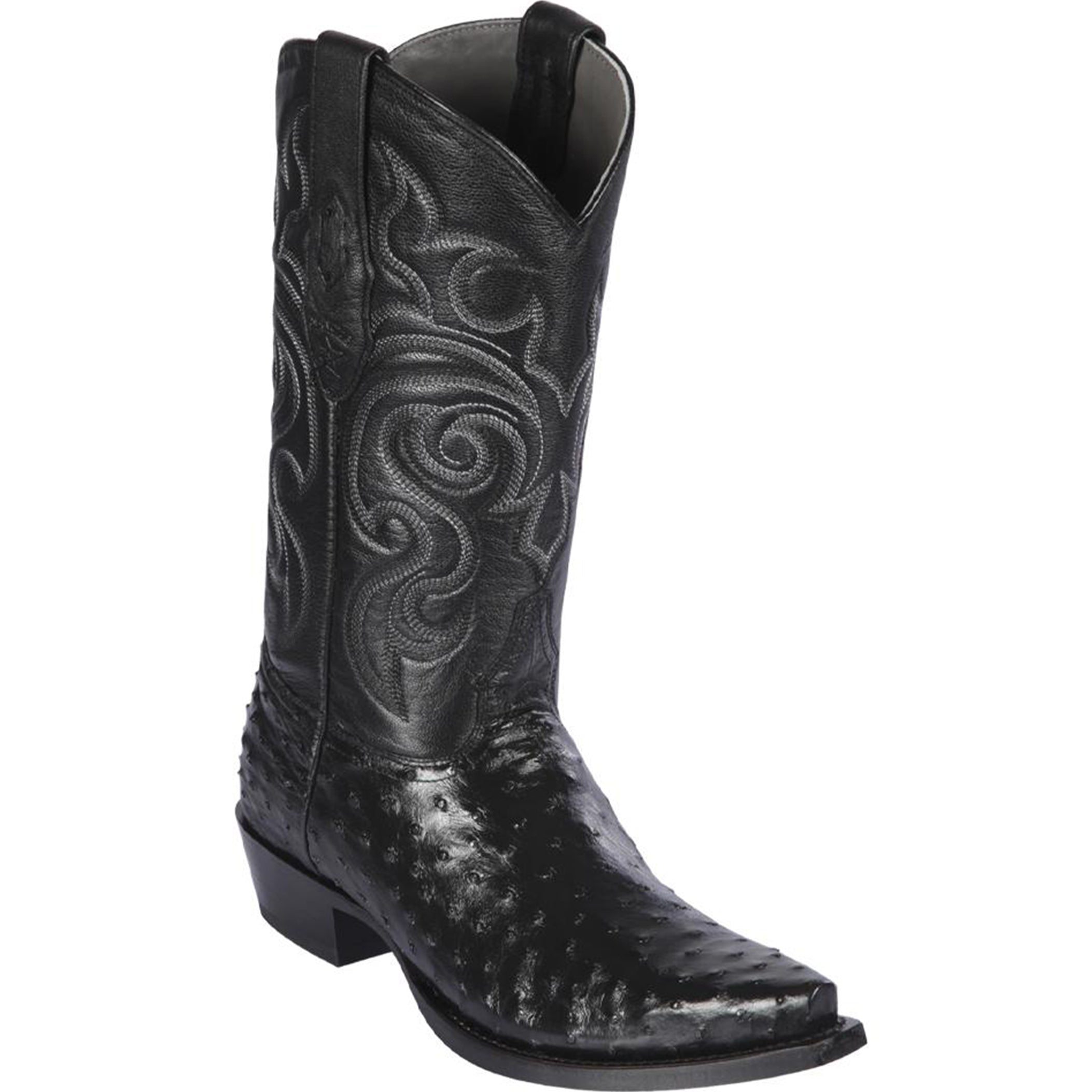 Mens Black Ostrich Boots - EE