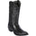Black snip toe ostrich cowboy boot