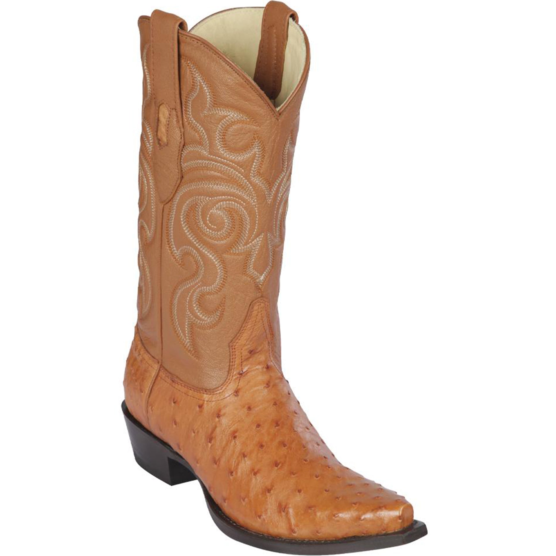 Cowboy Ostrich Boots Honey Snip Toe - EE