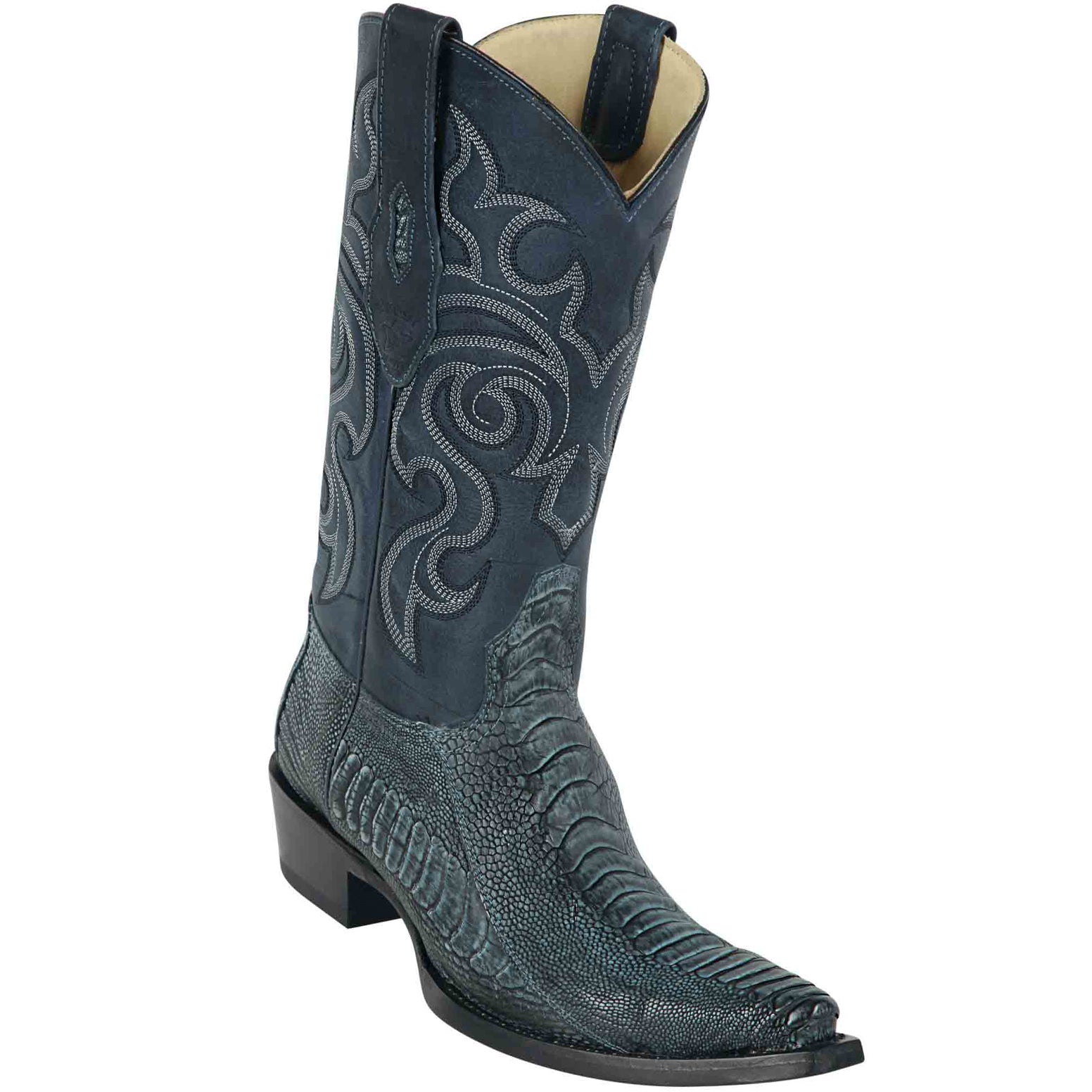 Ostrich Leg Boots Rustic Blue - EE