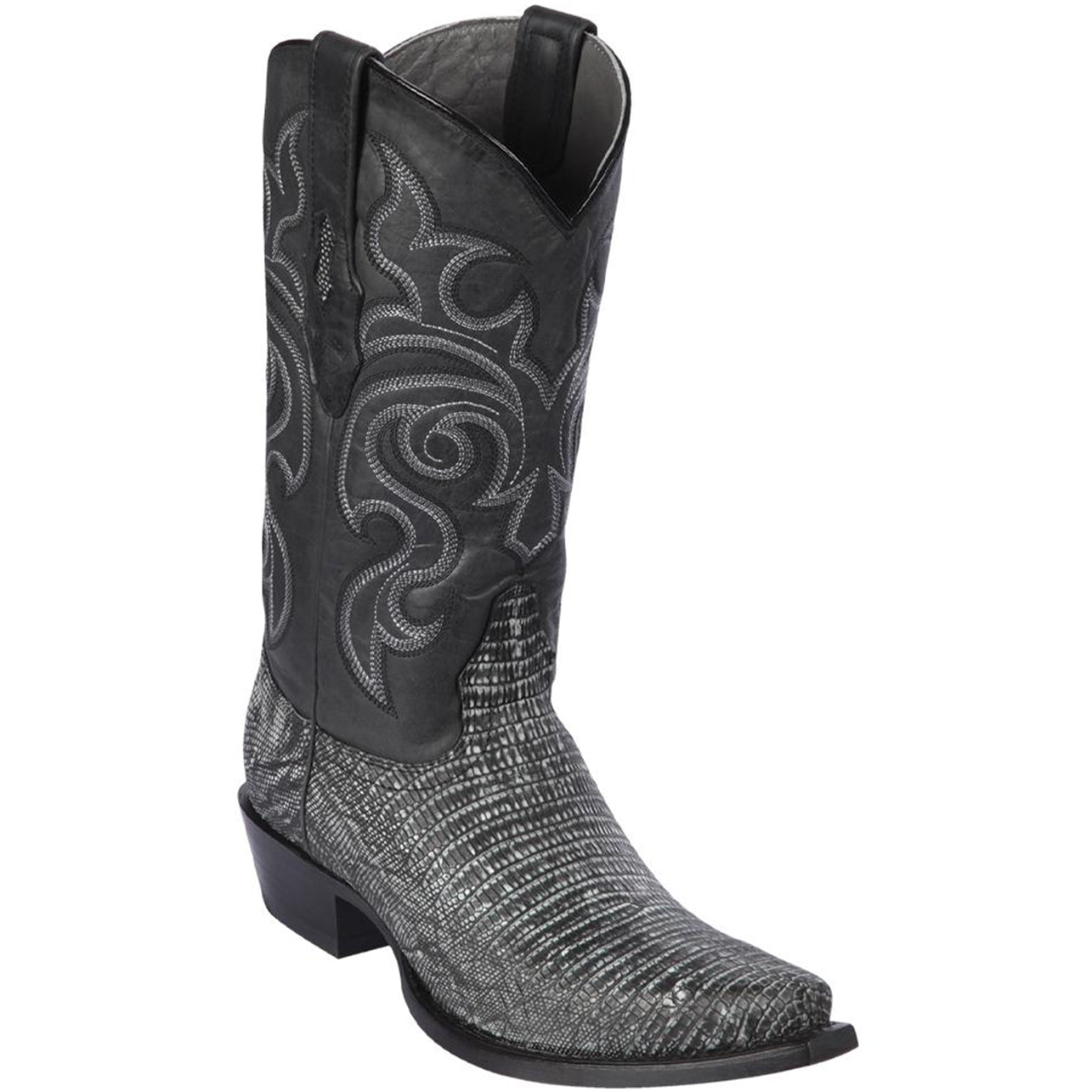 Sanded Black Lizard Skin Boots - EE