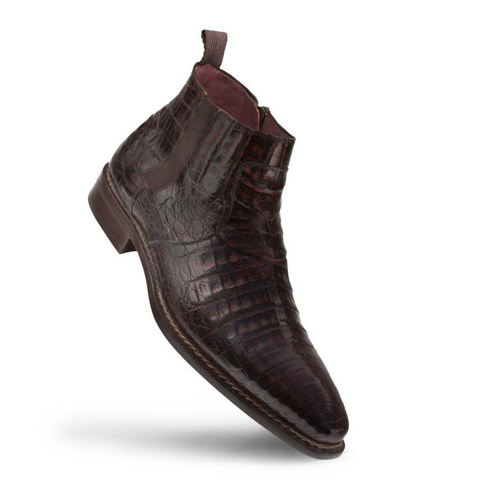 Mezlan Blackmore Brown Genuine Crocodile Plain Toe Mens Boot - 8 M