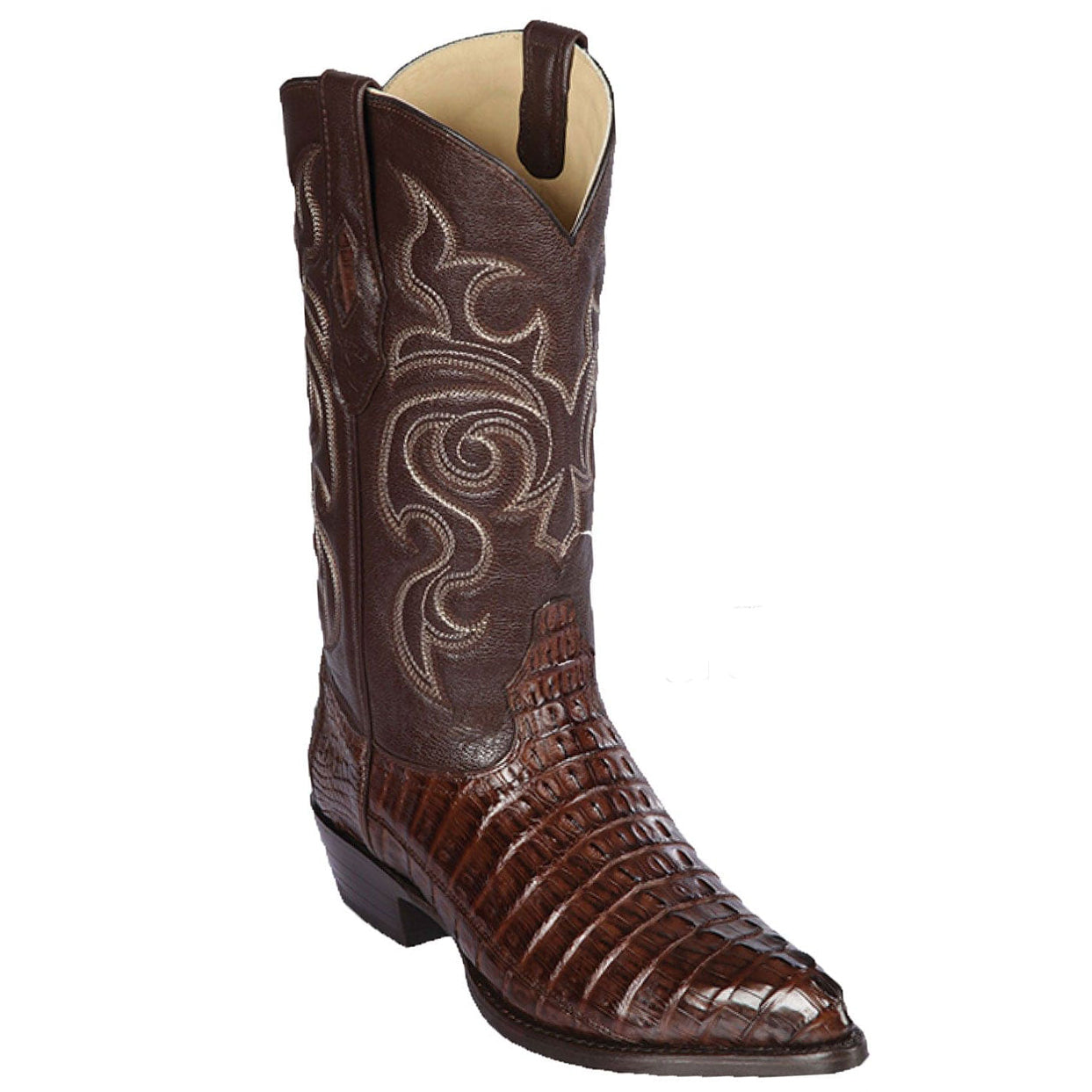 Brown Caiman Tail Cowboy Boots - EE