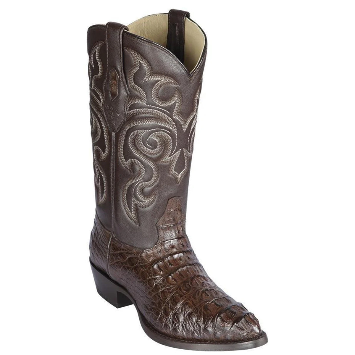 Brown Hornback Caiman Cowboy Boots J-Toe - EE