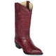 Los Altos Mens Burgundy Ostrich Boots J-Toe