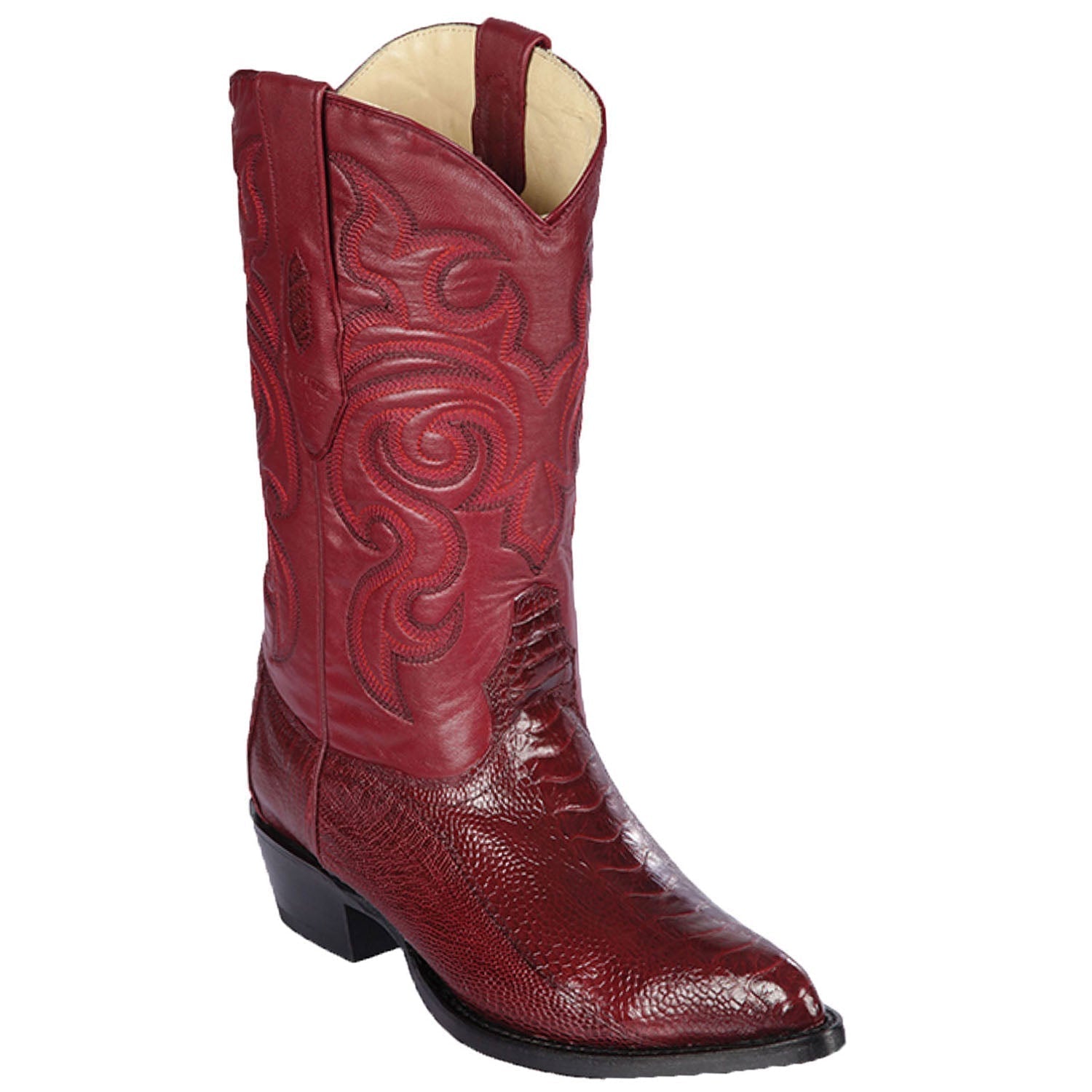 Men's Los Altos Ostrich Leg J-Toe Boots - A - Green