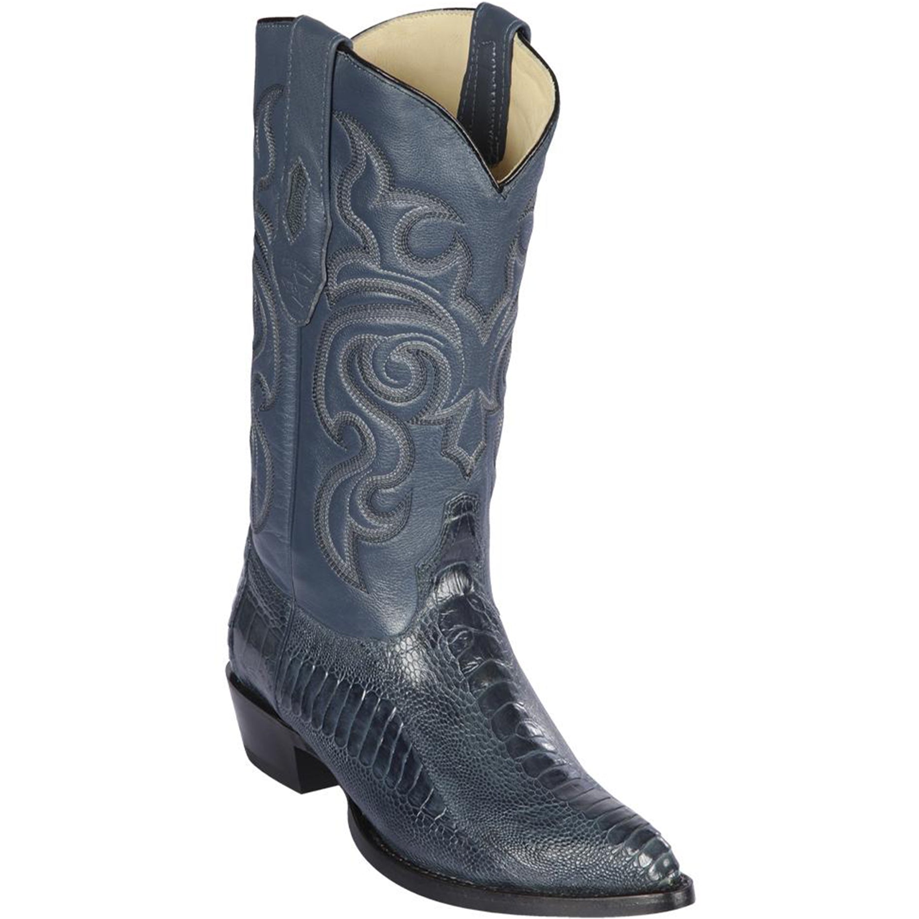 Blue Ostrich Leg Cowboy Boots J-Toe - EE