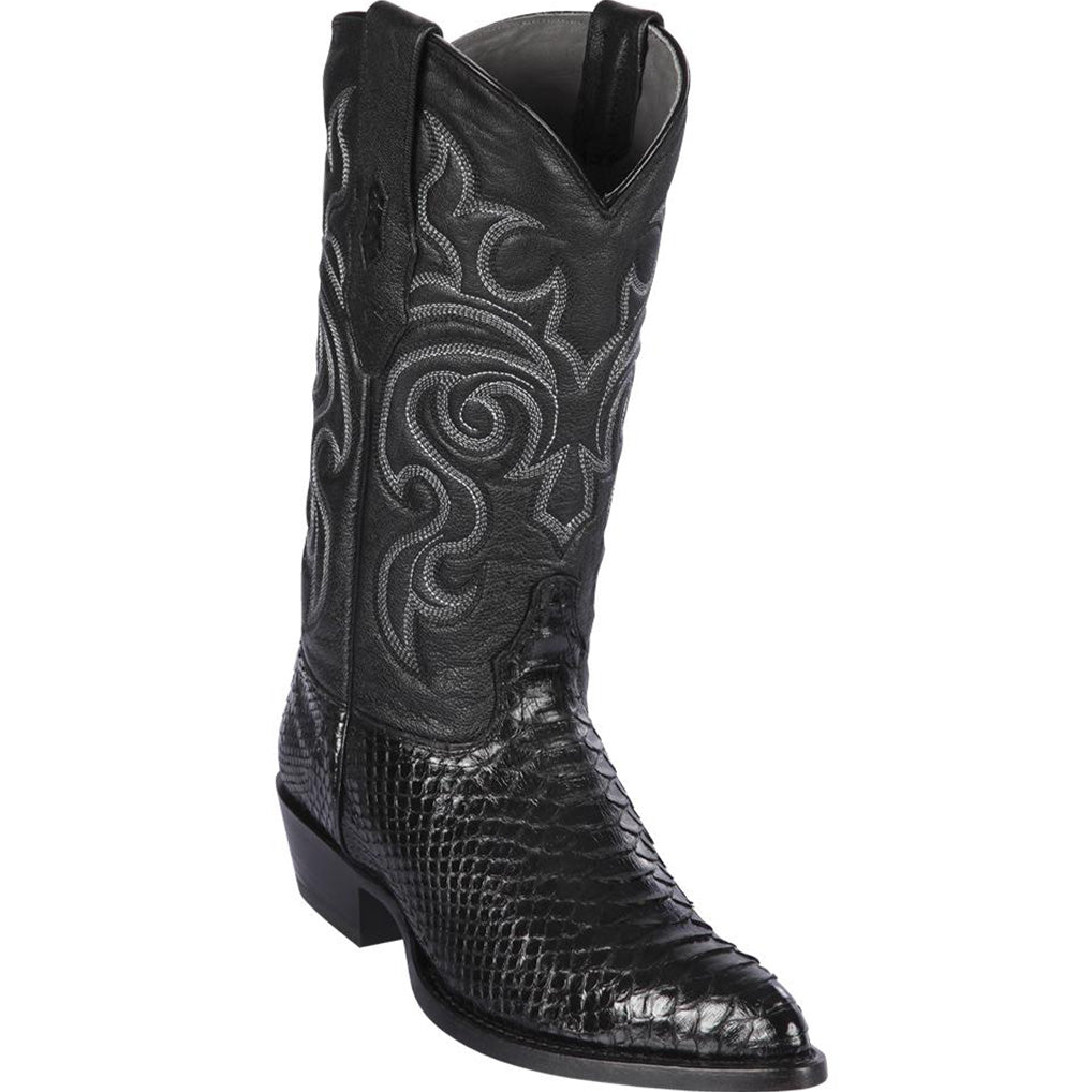 Black Python J-Toe Western Boots - EE
