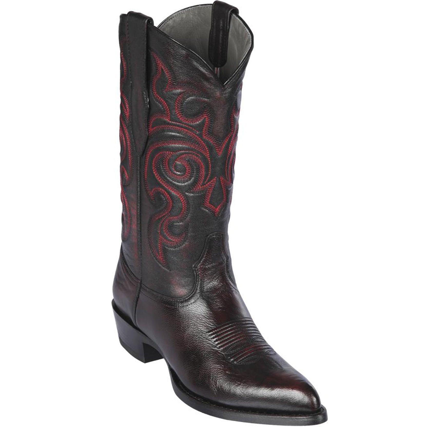 Black Cherry Goat Cowboy Boots J-Toe - EE