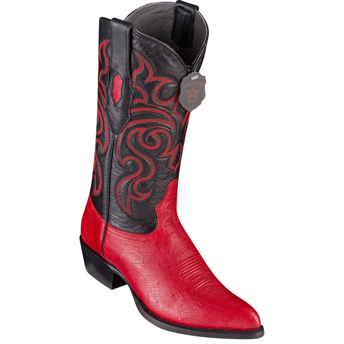 Smooth Ostrich Red Cowboy Boots - EE
