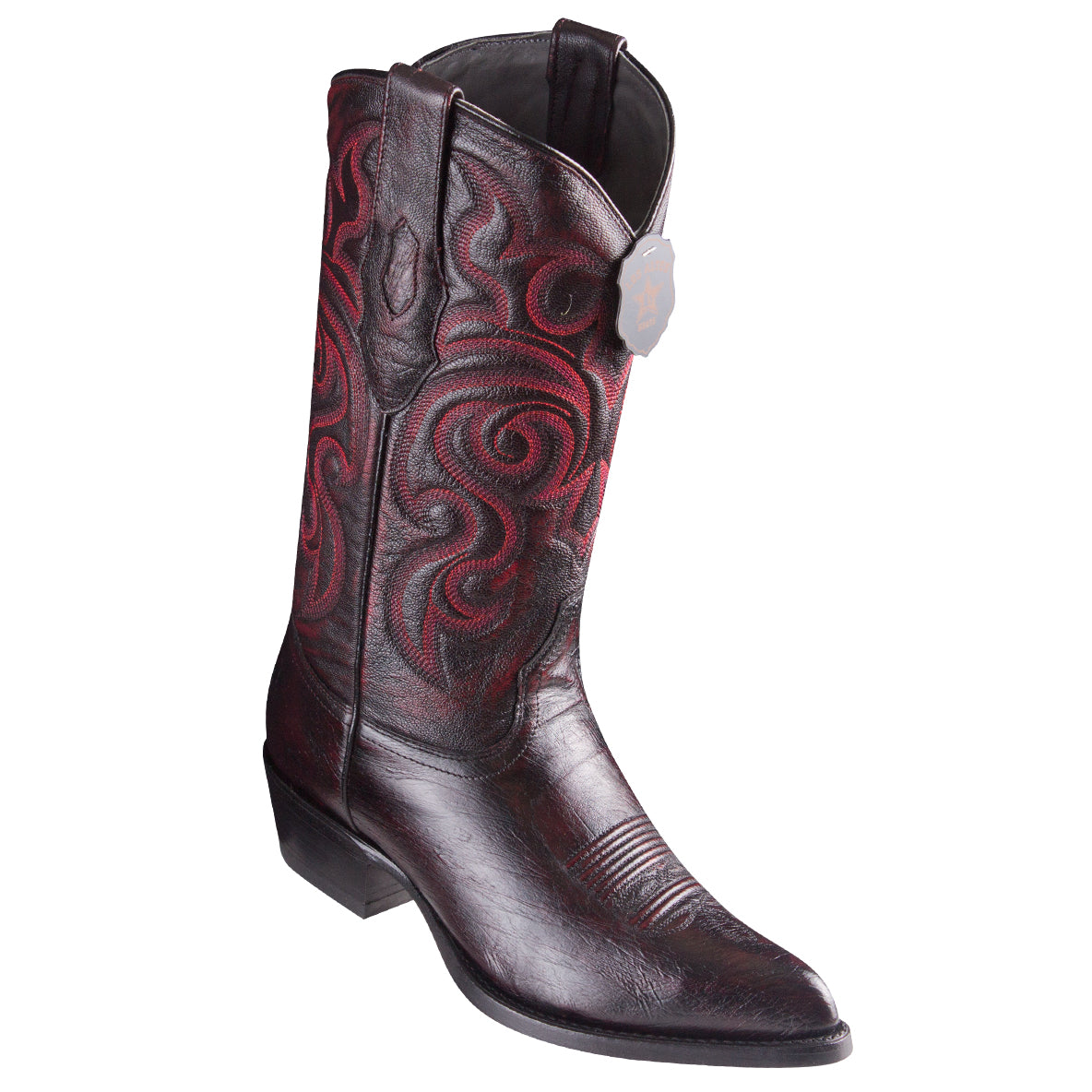 Black Cherry Ostrich Belly Cowboy Boots J-Toe - EE
