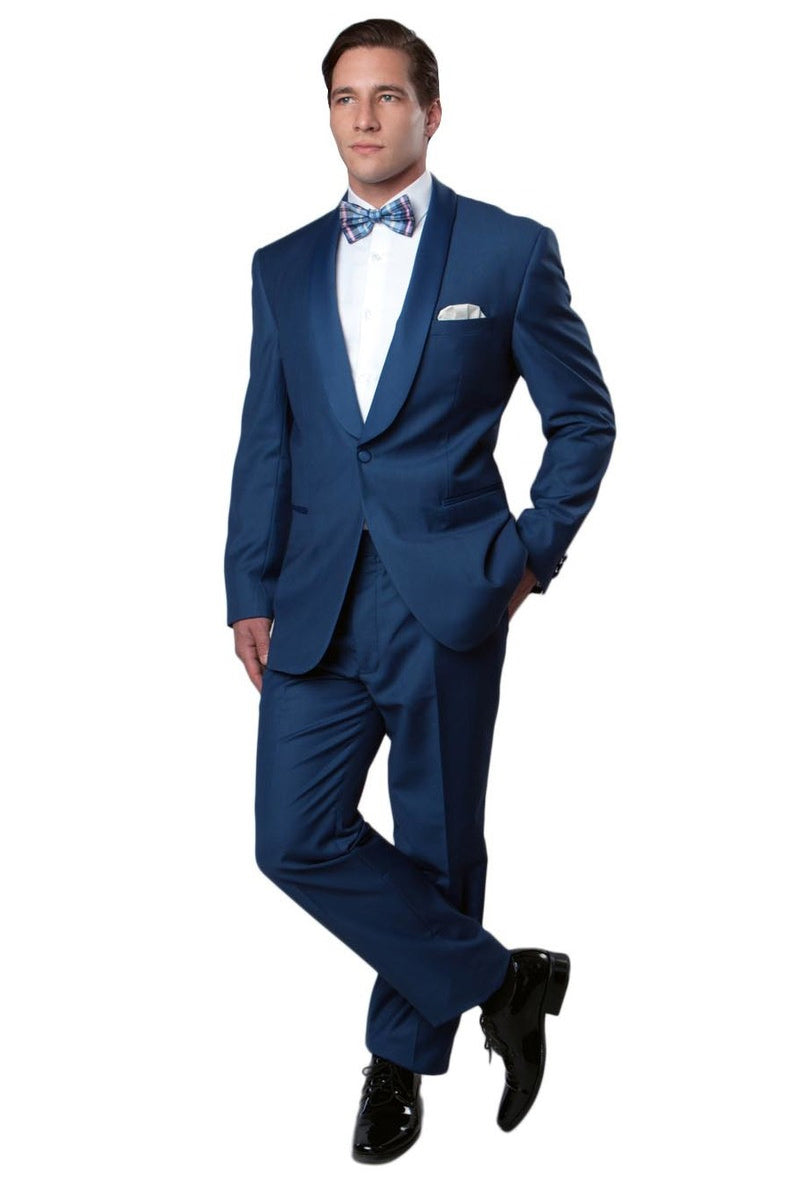 Midnight Blue Men's Slim Fit Classic Shawl Lapel Tuxedo - 34 Short