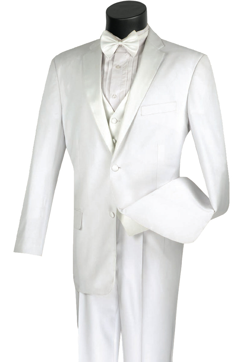 Mens Vested 2 Button Classic Tuxedo in White - 36 Short