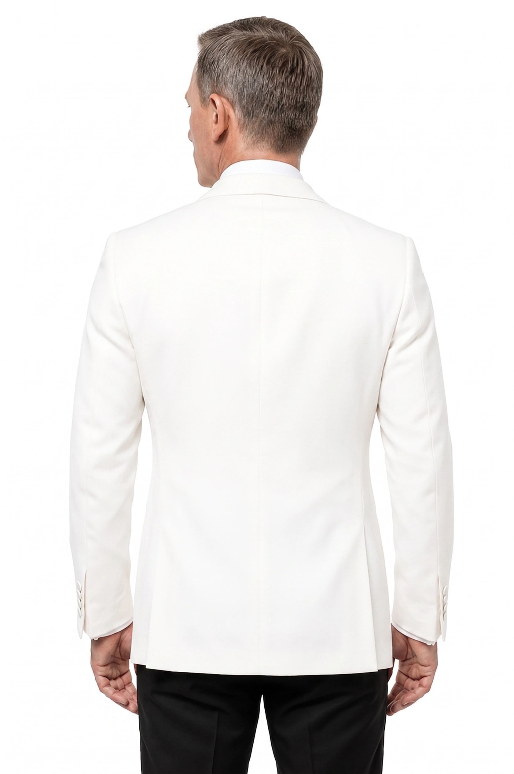 Men’s Pure White Dinner Jacket Blazer – James Bond Style Formal Tuxedo Blazer for Wedding, Black Tie & Evening Wear - 36 Short