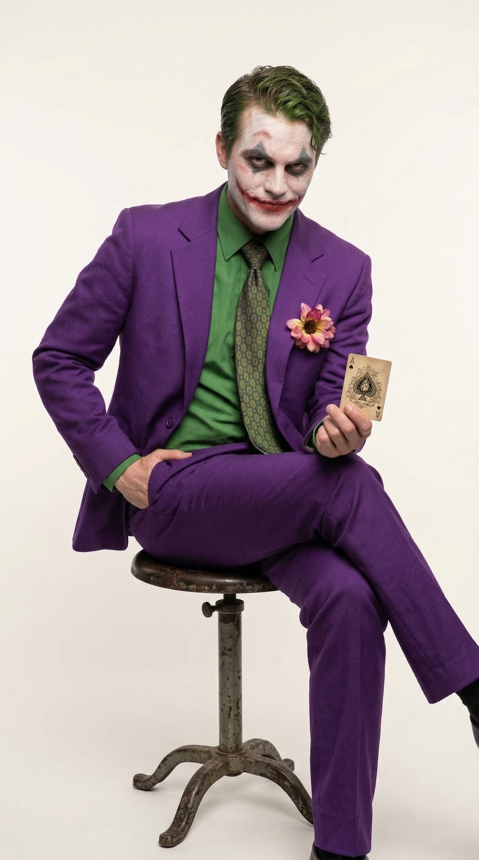 Men’s Purple Joker Blazer Dark Knight Inspired Jacket – Classic Villain Style Party Blazer, Halloween Costume Suit Jacket, Stylish Themed Wear - 36 Short