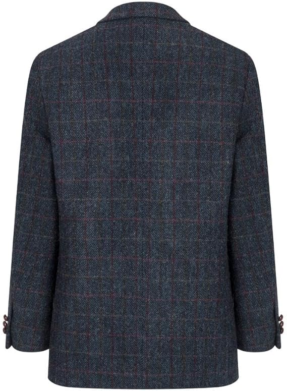 Walker and Hawkes Harris Tweed Blakemore Blazer for Men - Hand-Woven Wool Tweed Jacket with Polyester Lining, Regular Fit - 36 Short