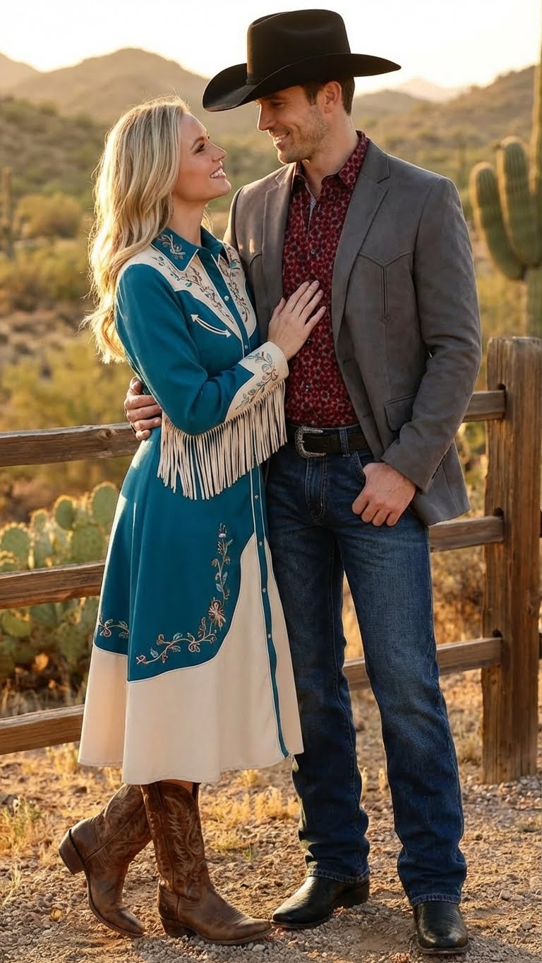 Mens Charcoal Gray Western Faux Suede Blazer Double Button Cowboy Jacket for Wedding & Party Wear - 36 Short