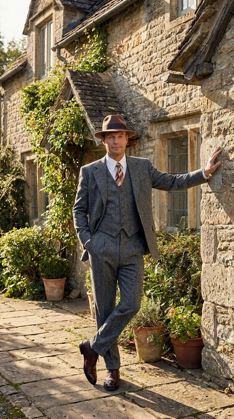 Men’s Grey Vintage Gangster Suit – Bonnie and Clyde Inspired 3 Piece Classic 1920s Formal Outfit - 34 Short or Extra Small