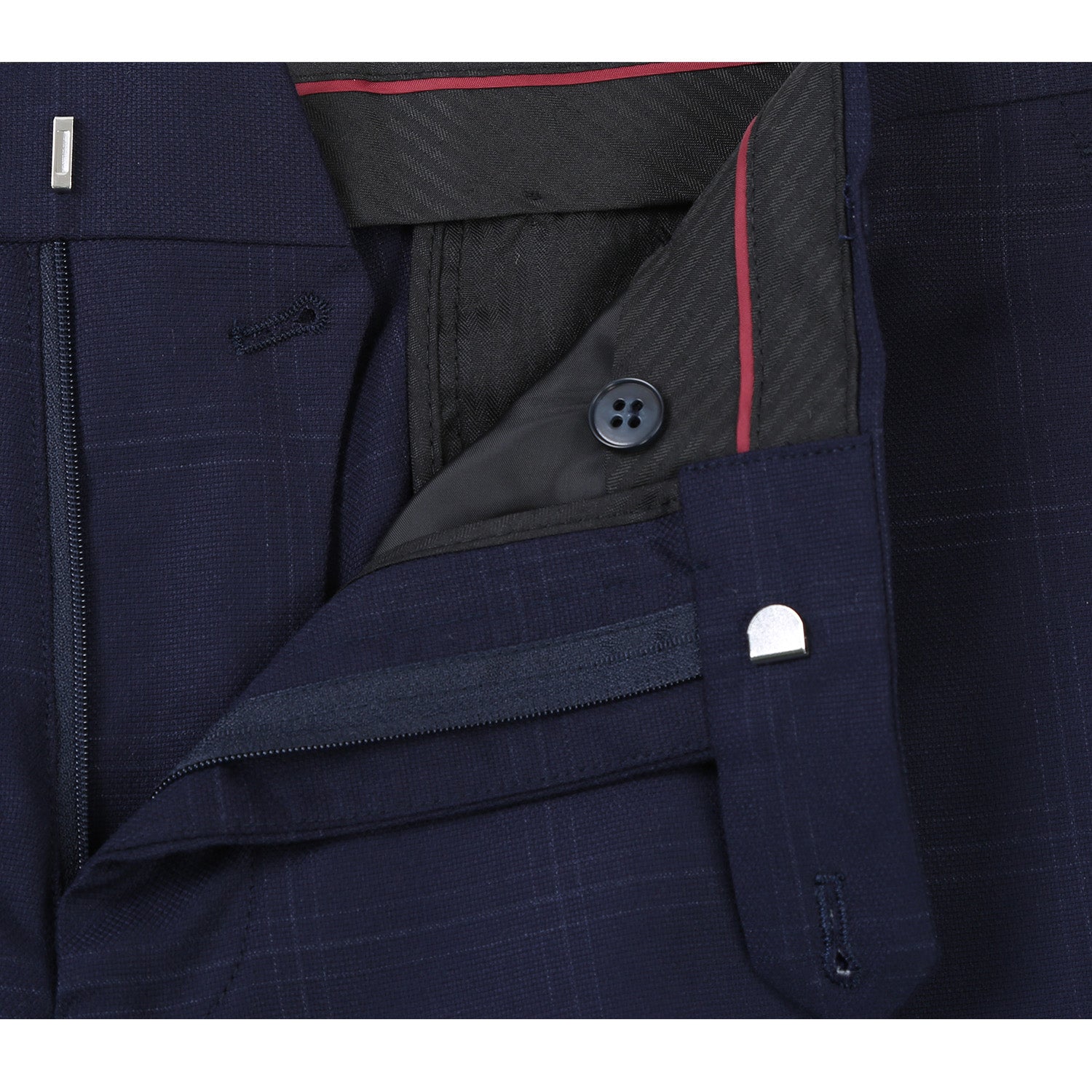 293-29 Men's Slim Fit Checked Suits - 38Lx32W